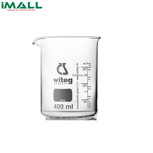Cốc đong thấp thành có logo Witeg WITEG 5 500 400 B (400ml; 10 cái)