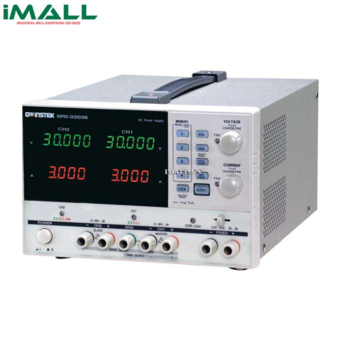 Nguồn DC lập trình tuyến tính 3 đầu ra GW INSTEK GPD-3303S (30V, 3A, 3CH)
