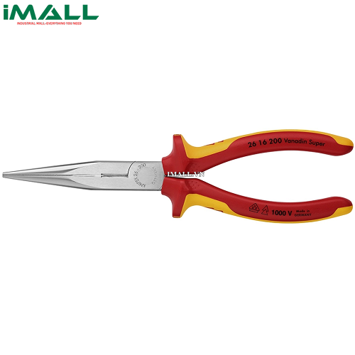 Kìm mũi nhọn cách điện 1000V (200mm) Knipex 26 16 200