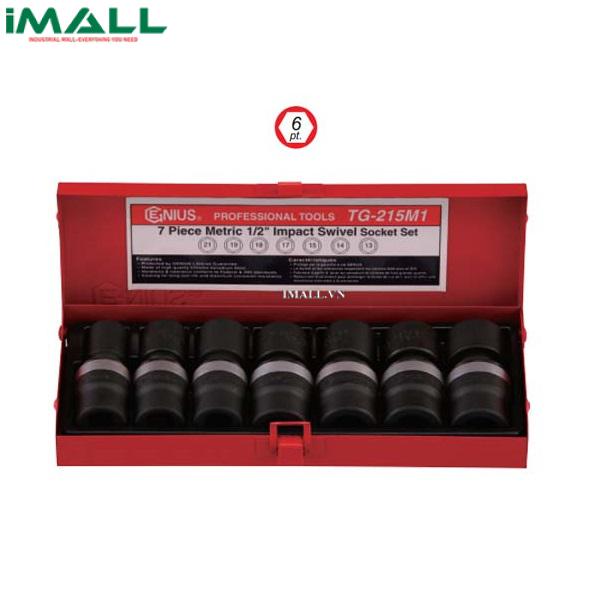Bộ Khẩu Khớp Xoay Dùng Cho Súng 1/2" GENIUS TG-215M1 (7 Chiếc 13mm~21mm)