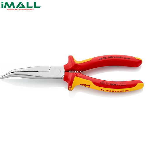 Kìm nhọn mũi cong 40° cách điện 1000V (200mm) Knipex 26 26 200