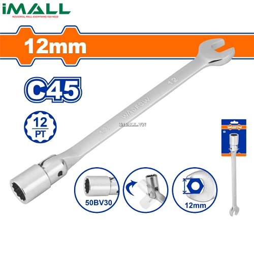 Cờ lê tuýp lắc léo 12mm Wadfow WTH1E12