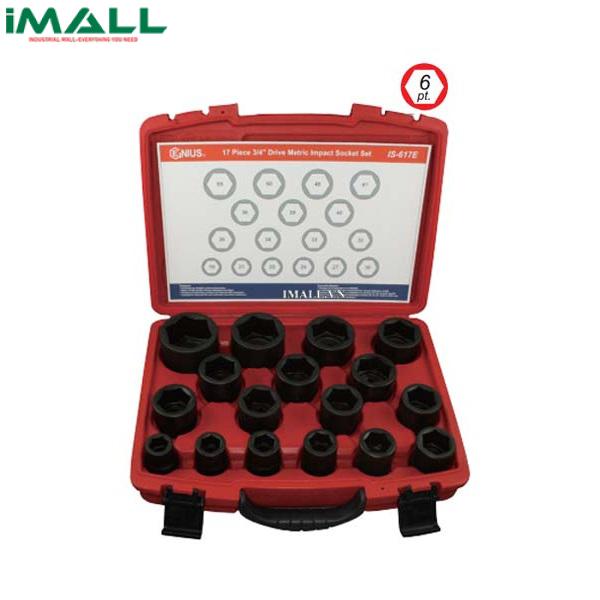Bộ Khẩu Dùng Cho Súng 3/4" GENIUS IS-617E (17 Chiếc 19mm~55m)