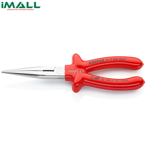 Kìm mũi nhọn cách điện 1000V (200mm) Knipex 26 17 200