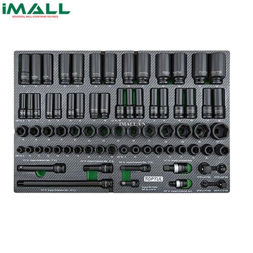 Khay chứa đầu tuýp đen 3/8" & 1/2" 75pcs Toptul GED7528