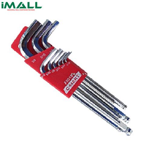 Bộ lục giác đầu bi 9 cây hệ inch C-MART F0016-INCH
