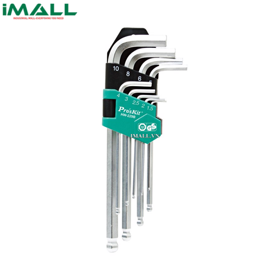 Bộ lục giác 9 cây Pro'skit HW-229B (1.5, 2, 2.5, 3, 4, 5, 6, 8, 10 mm)