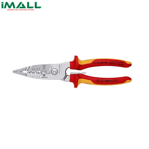 Kìm Lắp Điện Đa Năng WireStripper cách điện 1000V Knipex 13 76 200 ME