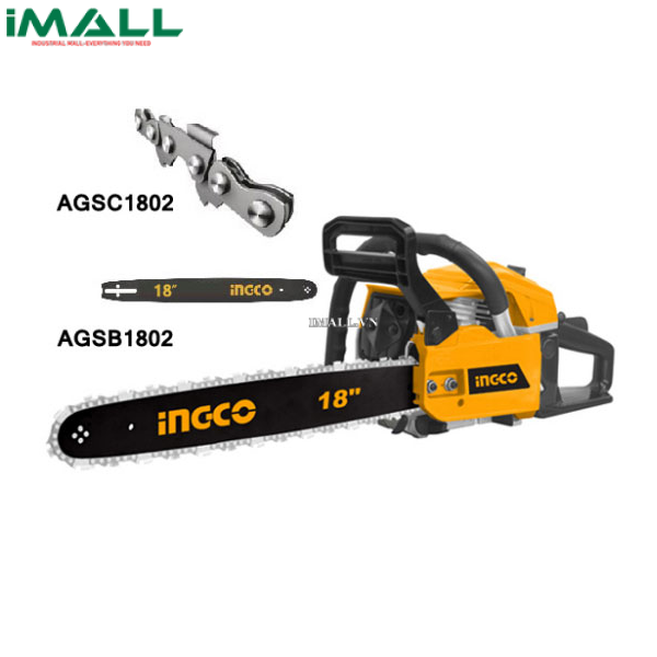 Máy cưa xích dùng xăng INGCO GCS45184 (1.8kW/18" )
