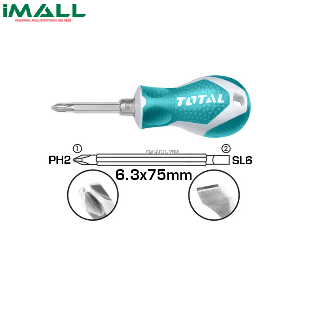 Tuốc nơ vít 2 đầu dẹp và bake Total THT250216