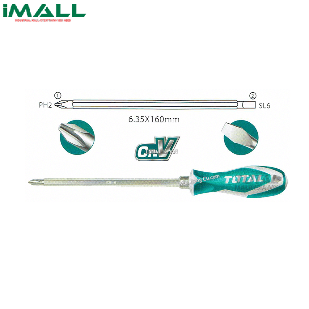 Tuốc nơ vít 2 đầu Total THT250206