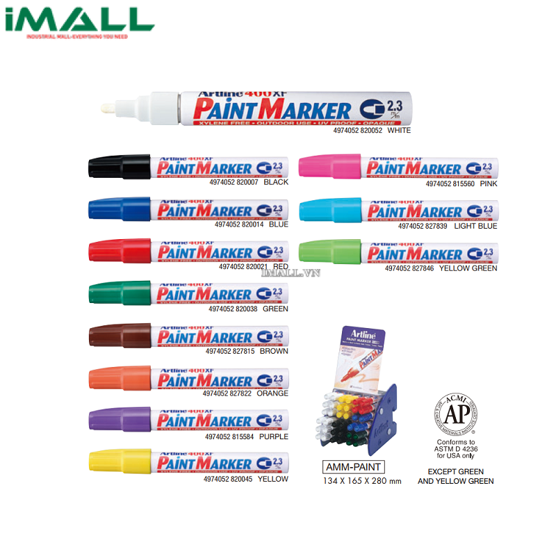 Bút sơn công nghiệp màu xanh dương Artline 400XF PAINT MARKER EK-400XF (2.3mm)