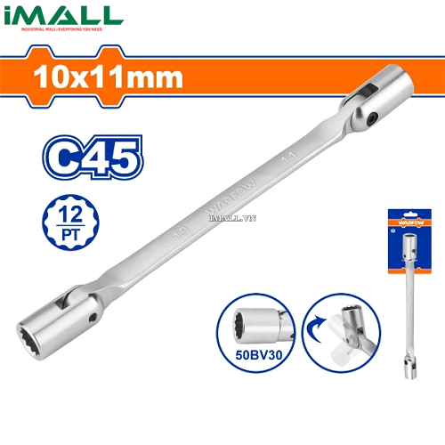 Cờ lê 2 đầu tuýp lắc léo 10x11mm Wadfow WTH2E02